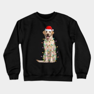 Funny Yellow Labrador Christmas Lights Crewneck Sweatshirt